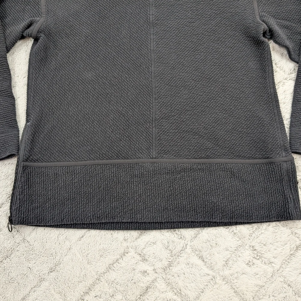 Lululemon Sweatshirt Womens 10 Black On Repeat Mock Neck Textured Cozy